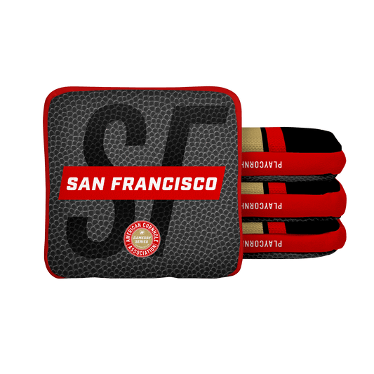 San Francisco Football Gameday Stripes Synergy Edge Cornhole Bags - Black