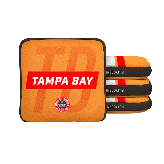 Tampa Bay Football Gameday Stripes Synergy Edge Cornhole Bags - Orange