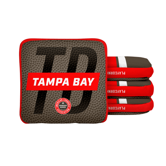 Tampa Bay Football Gameday Stripes Synergy Edge Cornhole Bags - Brown