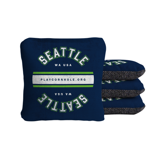 Seattle Football Gameday Vintage Synergy Soft Cornhole Bags - Navy