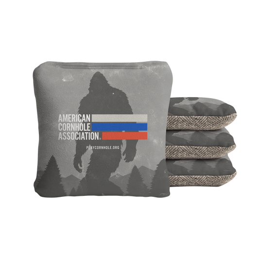 Retro Stripes Sasquatch Scene Synergy Soft Cornhole Bags - Gray