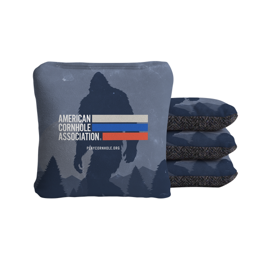 Retro Stripes Sasquatch Scene Synergy Soft Cornhole Bags - Navy