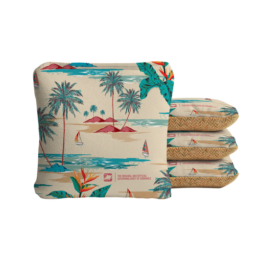 Vintage Tropical Pattern Synergy Soft Cornhole Bags