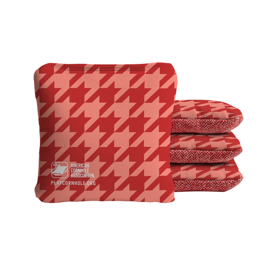 Houndstooth Synergy Soft Cornhole Bags - Red
