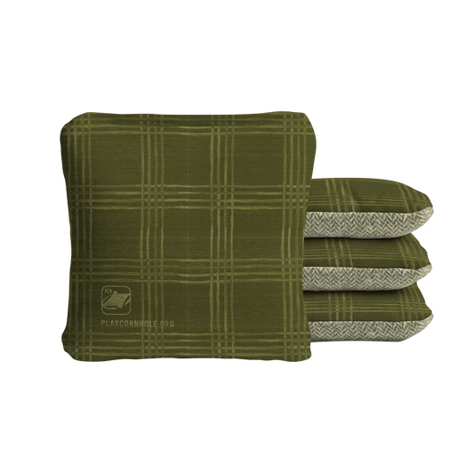 Boho Plaid Synergy Soft Cornhole Bags - Green