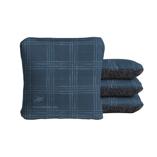 Boho Plaid Synergy Soft Cornhole Bags - Navy