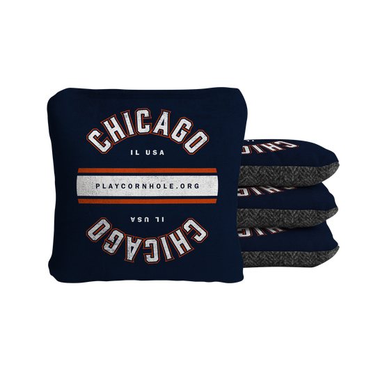 Chicago Football Gameday Vintage Synergy Soft Cornhole Bags - Navy