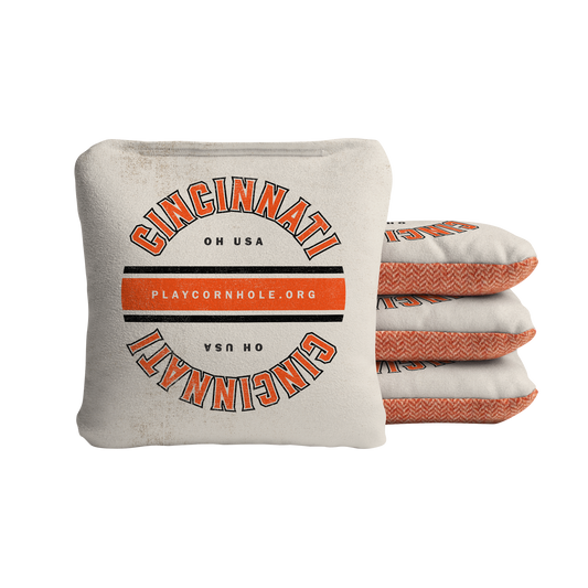 Cincinnati Football Gameday Vintage Synergy Soft Cornhole Bags - Cream