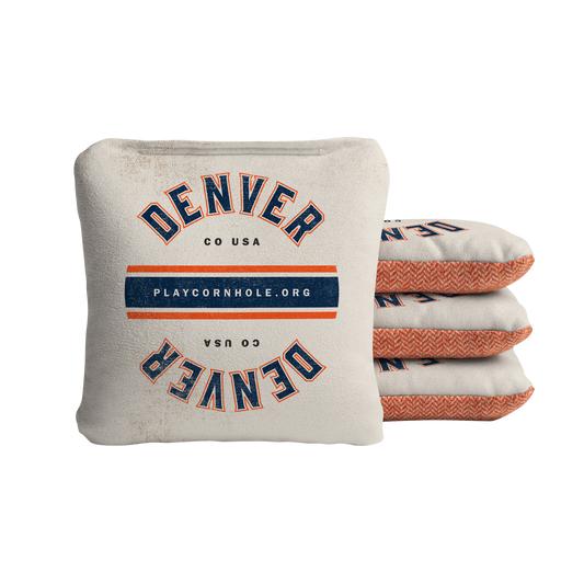 Denver Football Gameday Vintage Synergy Soft Cornhole Bags - Cream