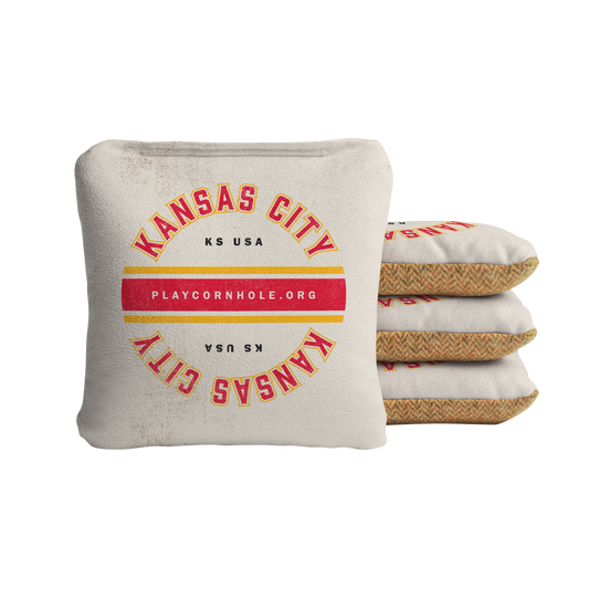 Kansas City Football Gameday Vintage Synergy Soft Cornhole Bags - Cream