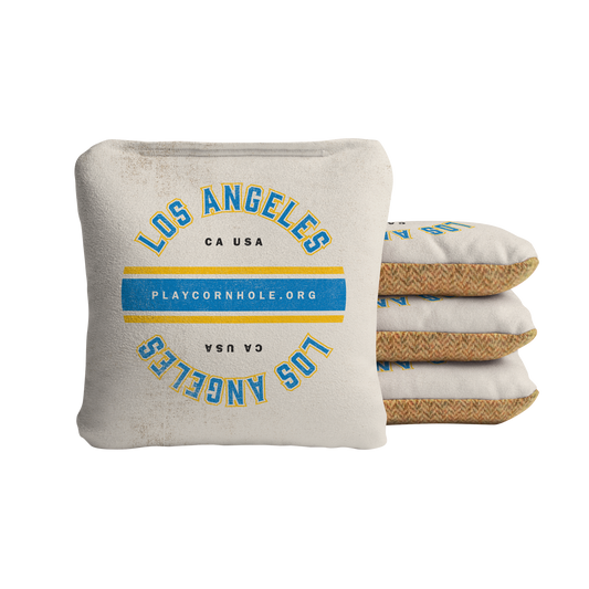 Los Angeles LAC Football Gameday Vintage Synergy Soft Cornhole Bags - Cream