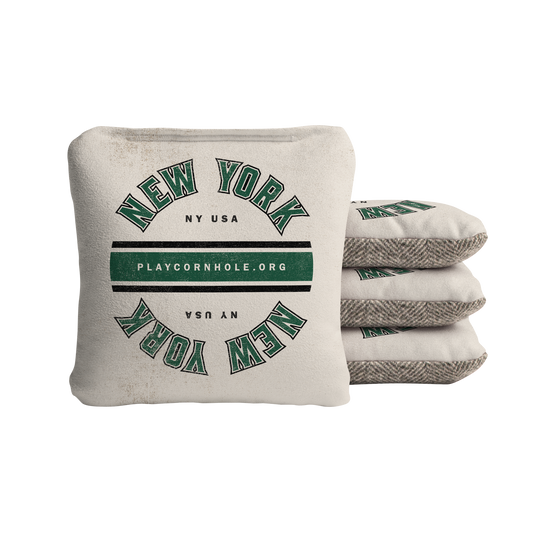 New York NYJ Football Gameday Vintage Synergy Soft Cornhole Bags - Cream
