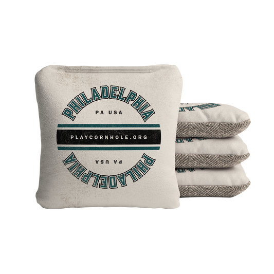Philadelphia Football Gameday Vintage Synergy Soft Cornhole Bags - Cream