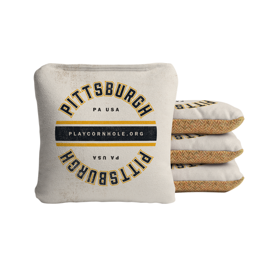 Pittsburgh Football Gameday Vintage Synergy Soft Cornhole Bags - Cream