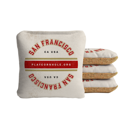 San Francisco Football Gameday Vintage Synergy Soft Cornhole Bags - Cream