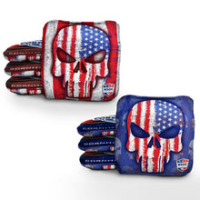 USA Blue and Red Skulls Red Pro Cornhole Bags

