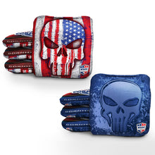 USA Mixed Skulls Blue Pro Cornhole Bags

