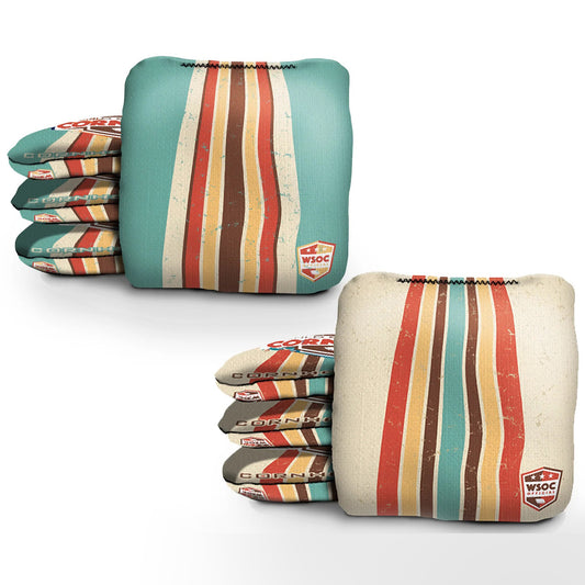 Retro stripes Pro Cornhole Bags

