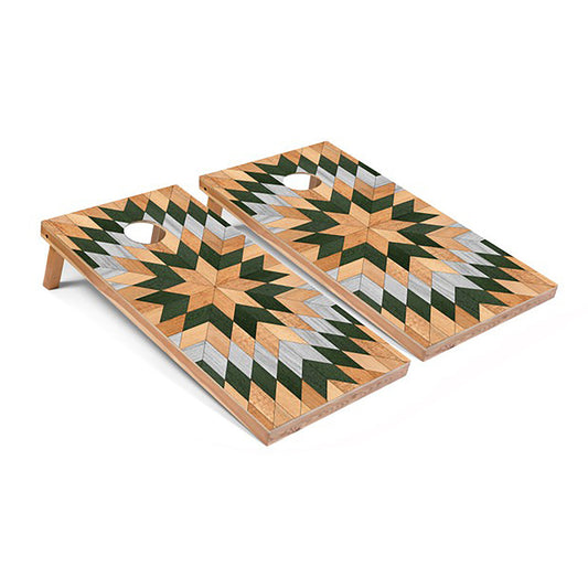 Wooden Starburst Cornhole Board Set