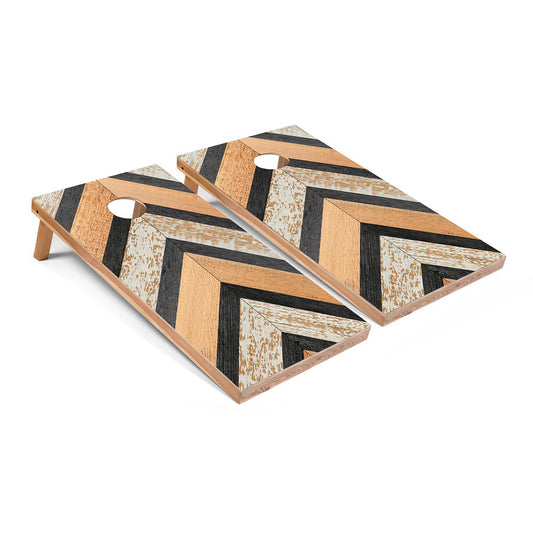 Weathered Chevron Cornhole Board Set