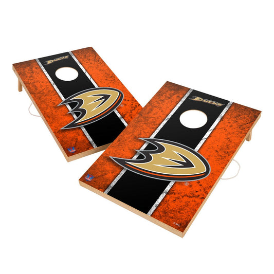 Vintage Anaheim Ducks Solid Wood 2x3 Cornhole Set