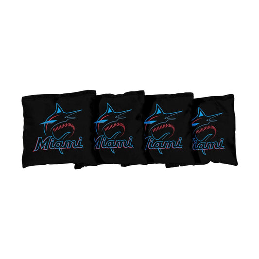 Miami Marlins Black Cornhole Bags
