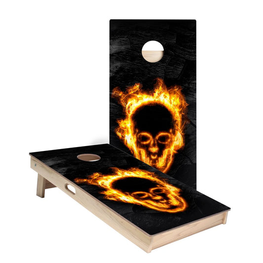 Fire Blaze Skull Cornhole Boards