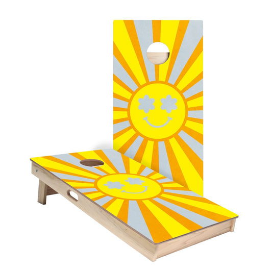 Retro Sunshine Cornhole Boards