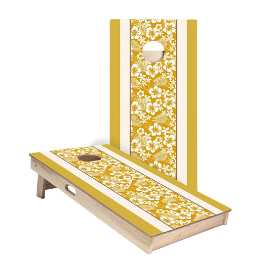 Yellow Hibiscus Cornhole Boards