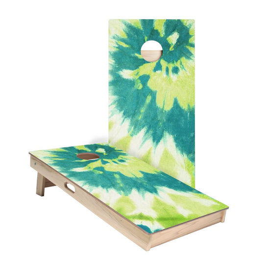 Green Tie-Dye Cornhole Boards