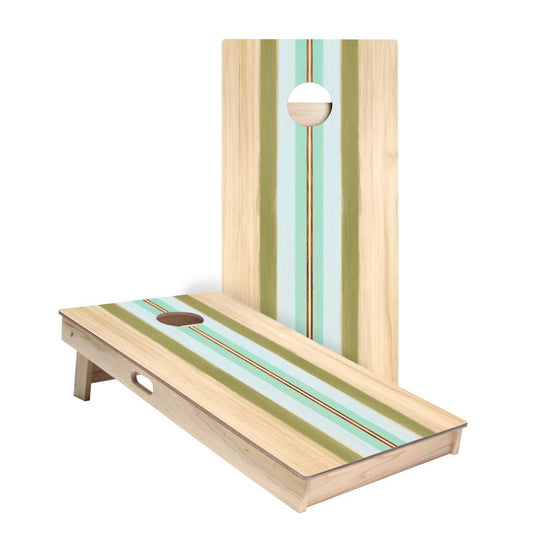 Beachy Retro Stripes Cornhole Boards