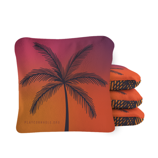 Tropical Sunset Synergy Pro Cornhole Bags Multicolor