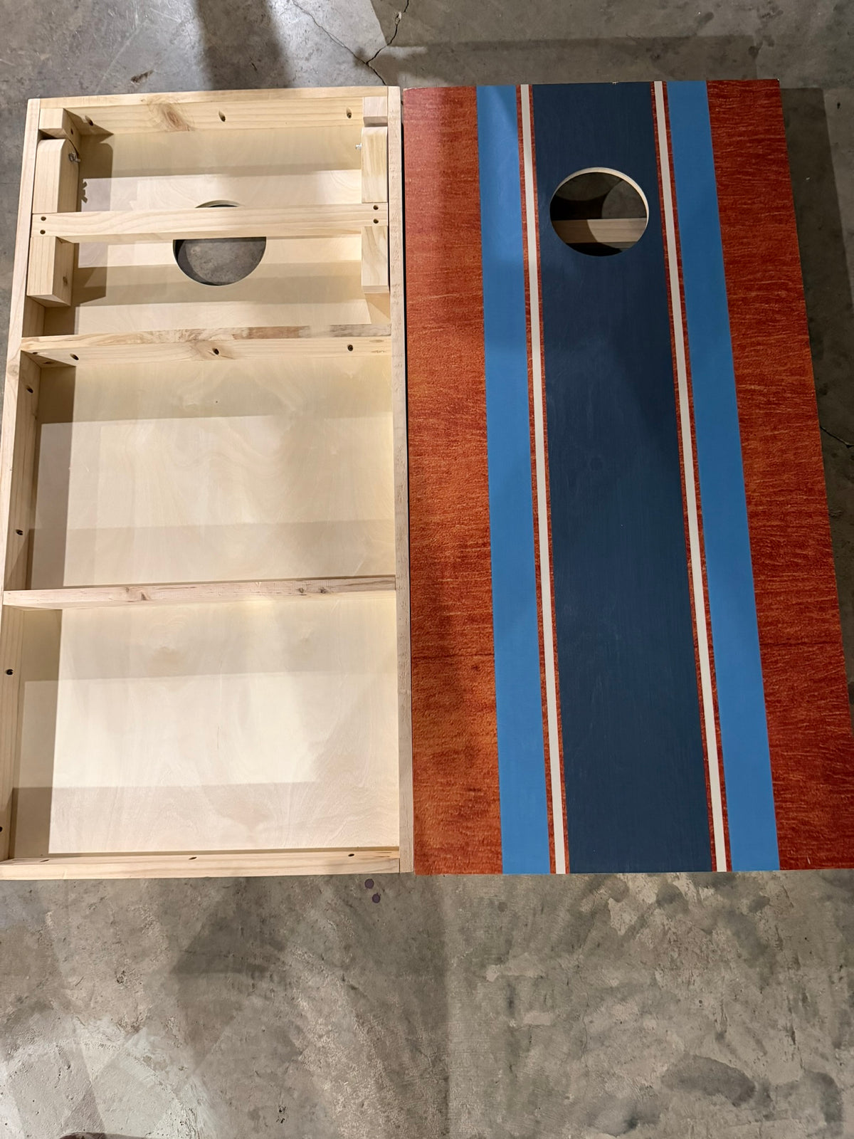 Scratch & Dent - Navy Striped #3 Cornhole Boards