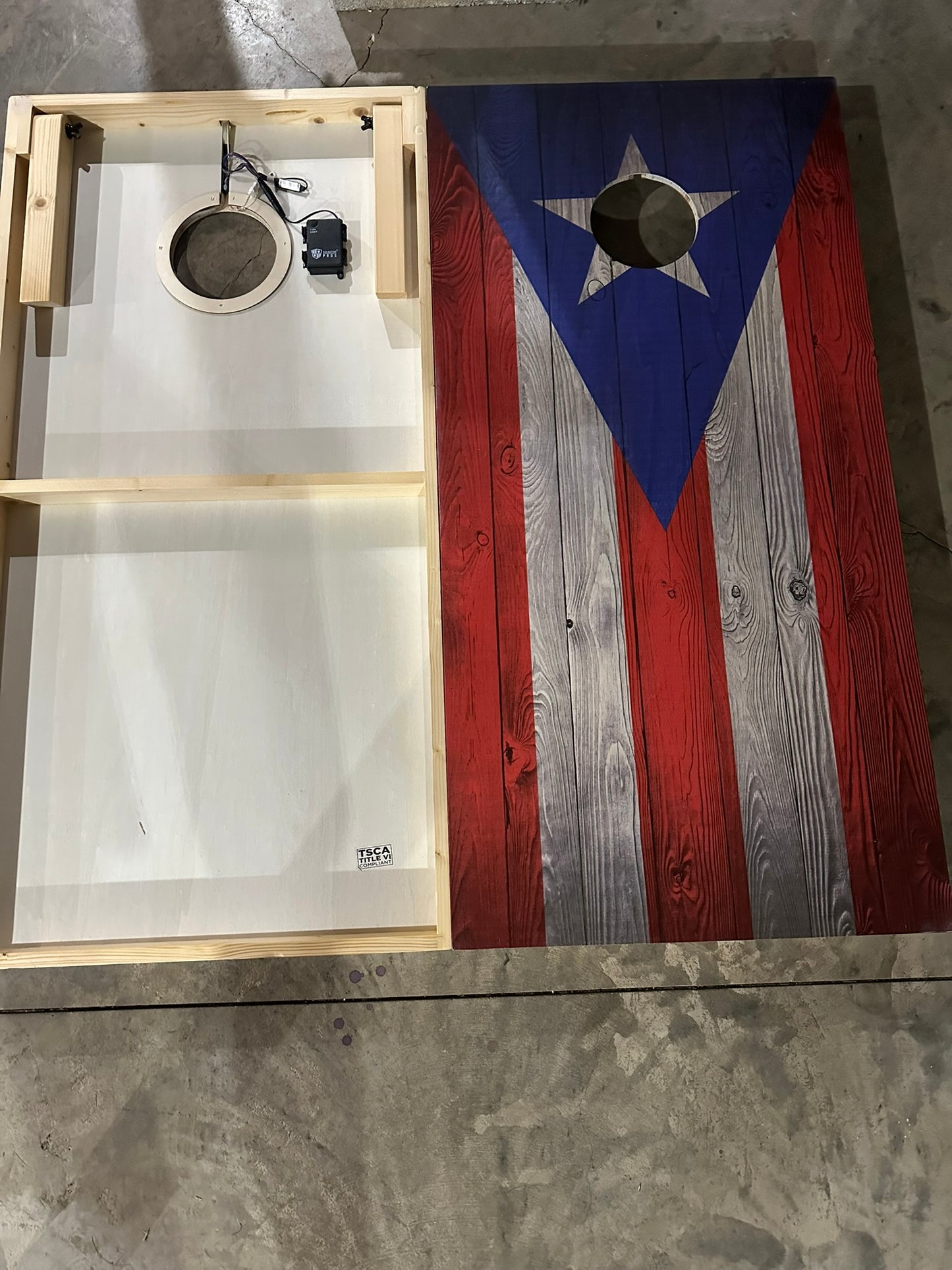 Scratch & Dent - Puerto Rico Cornhole Boards with Built In LED Lights