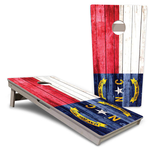 North Carolina Flag Blue Bottom Pro Cornhole Boards
