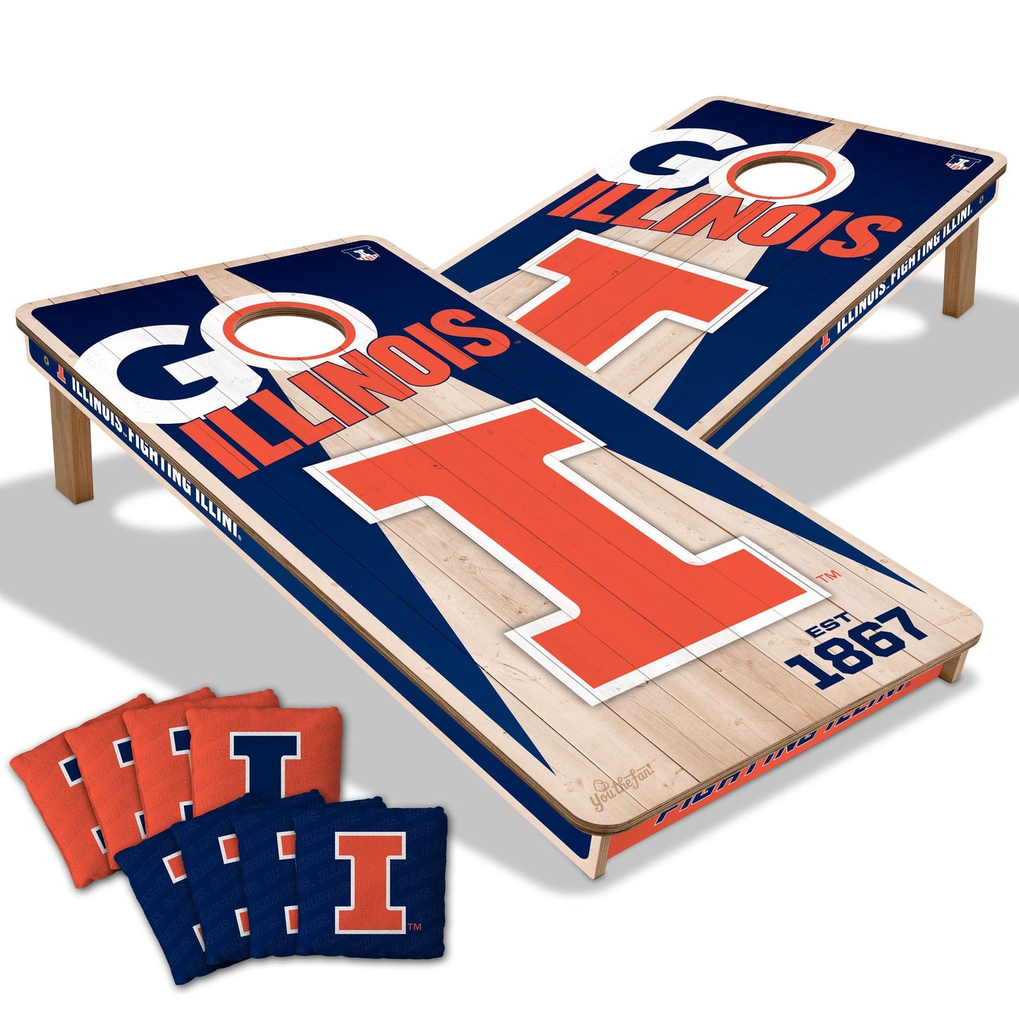 Illinois Fighting Illini 2x4 Pro Cornhole Boards