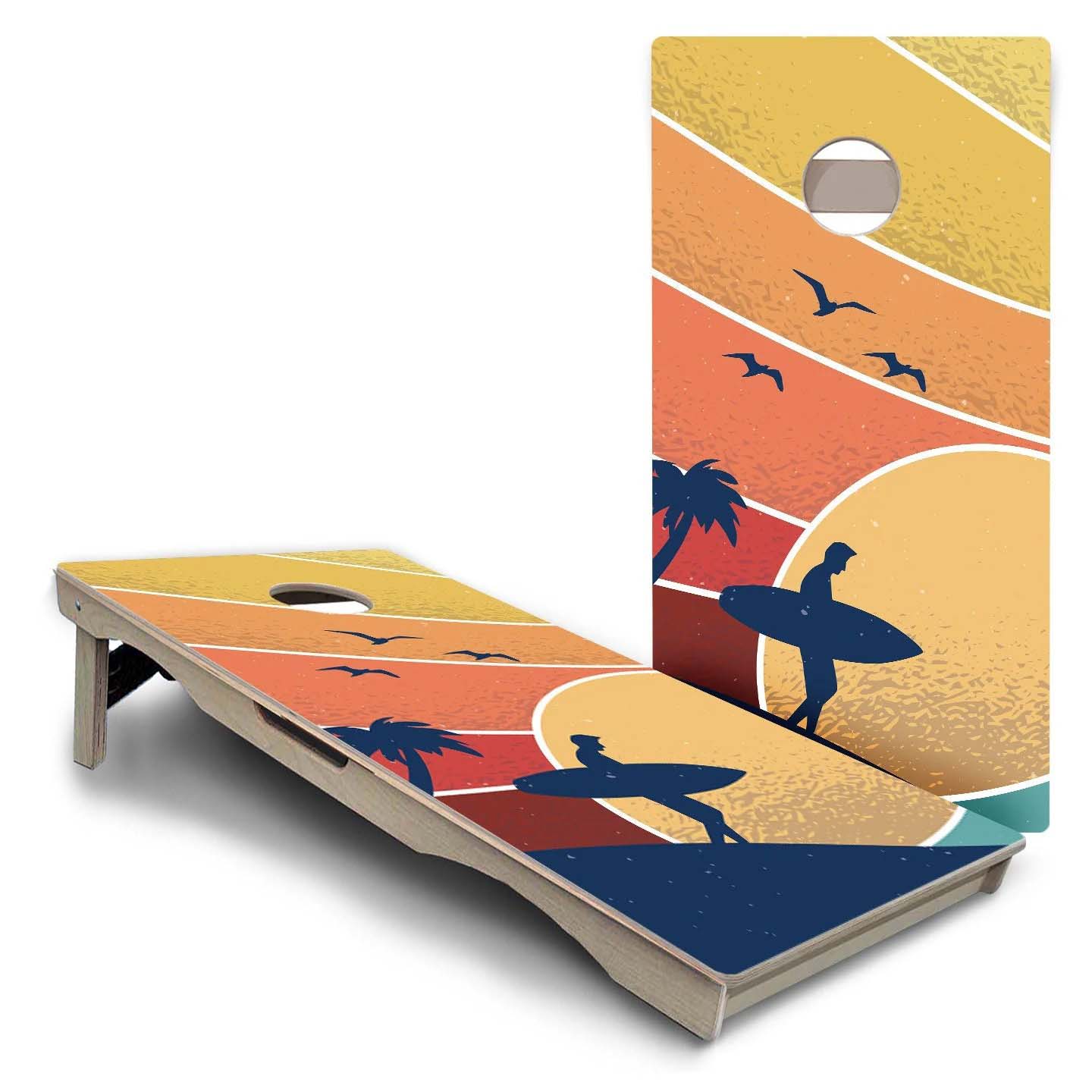 Retro Beach 1 Pro Solution Cornhole Boards