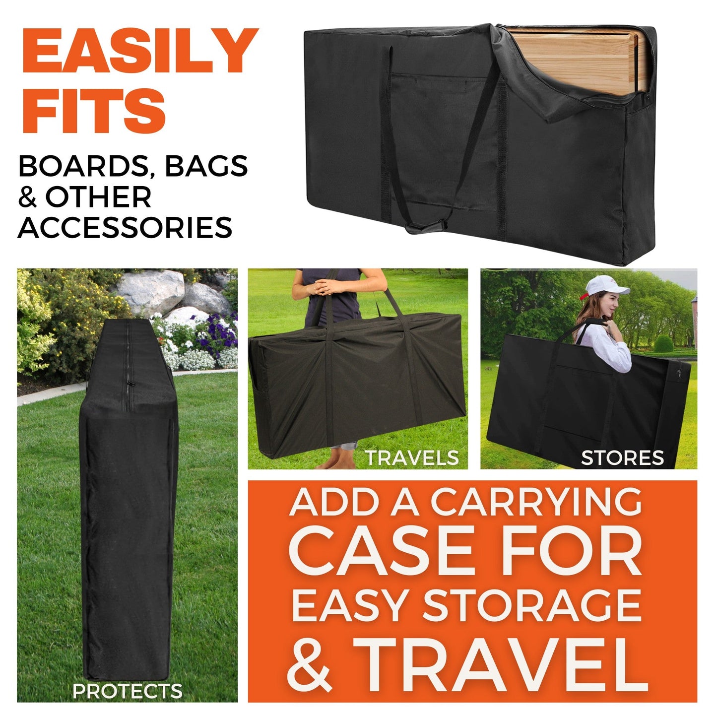 Pointed cornhole carry case