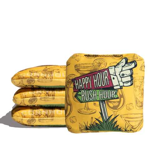 Hapy Hour Gold Cornhole Bags