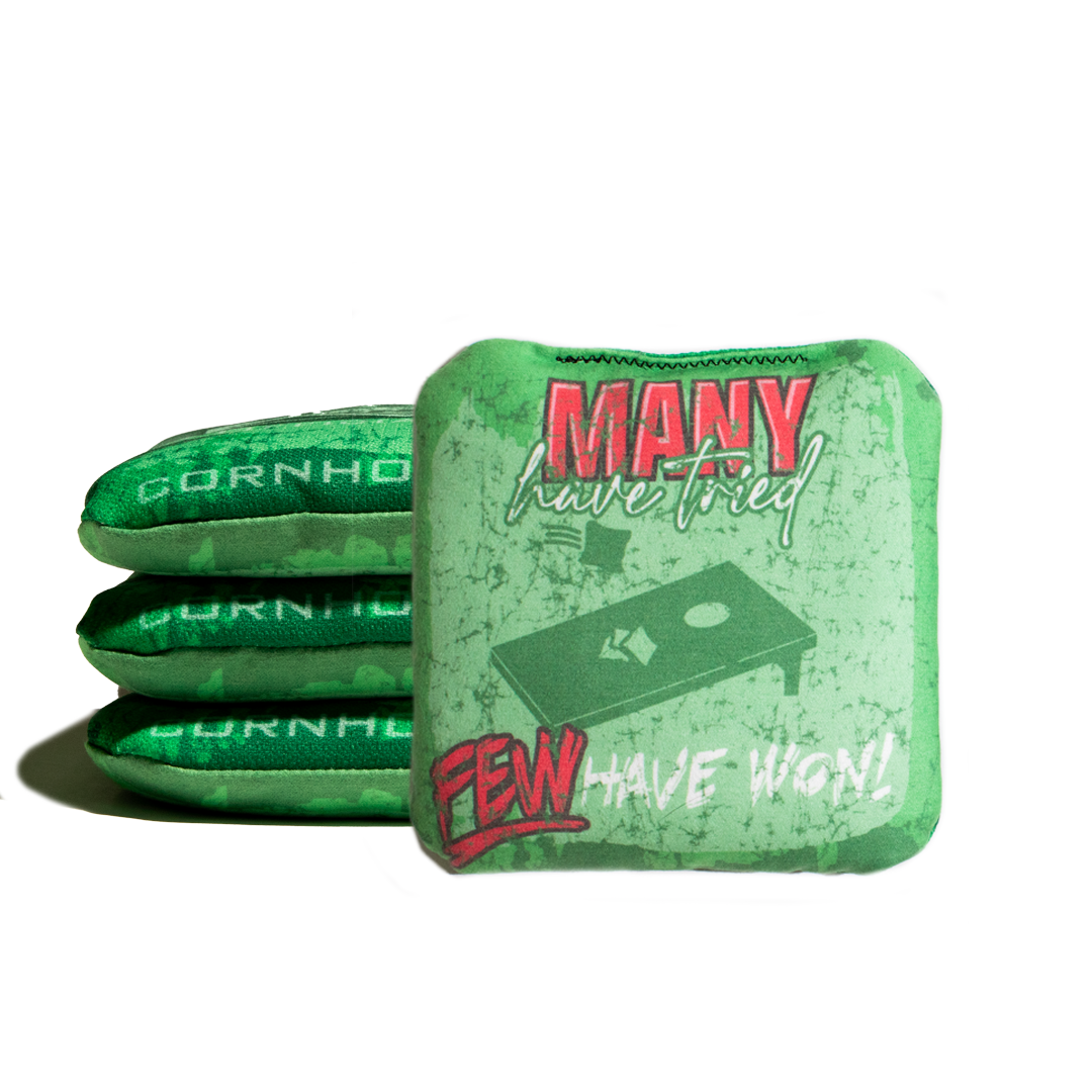Many Rapter Many Have Tried Green Cornhole Bags - Professional Rapter 5.5