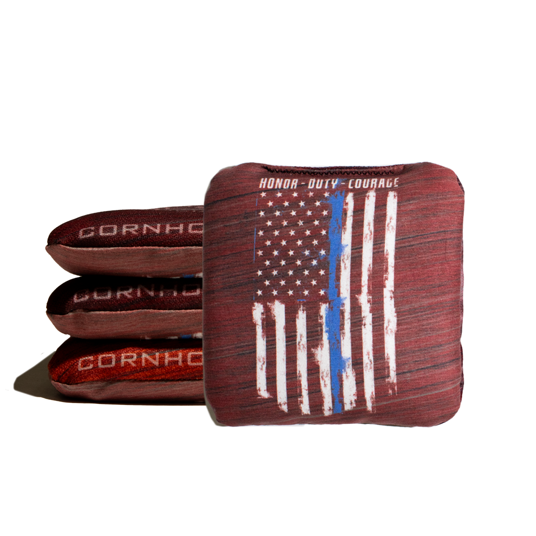 Line Bag Rounds Thin Blue Line Red Cornhole Bags - Professional Rapter 5.5