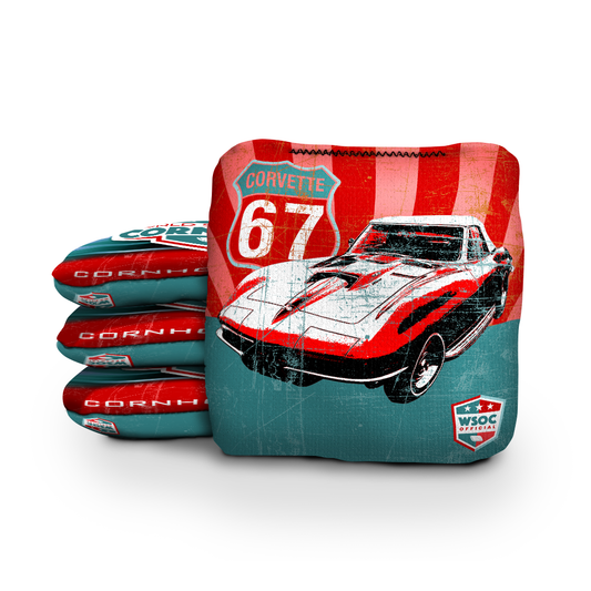 67' Corvette Red Cornhole Bags