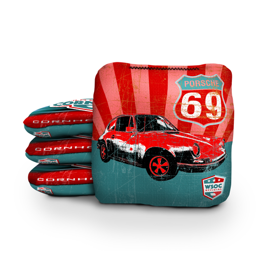 69' Porsche Red Cornhole Bags