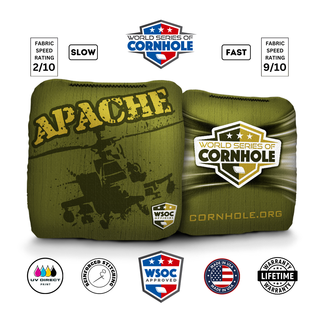 Apache Green Color Apache Green Cornhole Bags - Professional Rapter 5.5