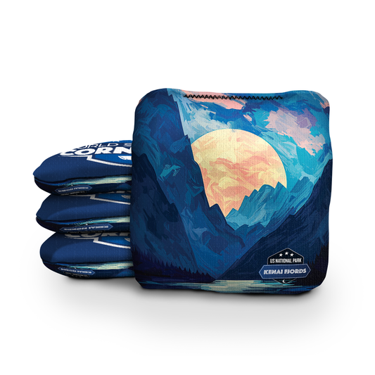 Kenai Fjords National Park Night Cornhole Bags