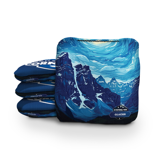 Glacier National Park NIght Cornhole Bags