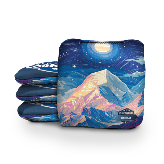 Denali National Park Night Cornhole Bags