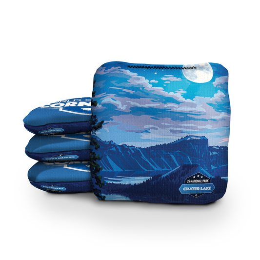Crater Lake National Park Night Cornhole Bags