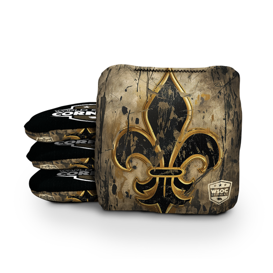 New Orleans Black Cornhole Bags