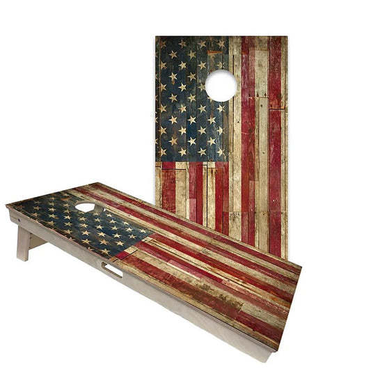 American Flag Rustic Cornhole Boards
